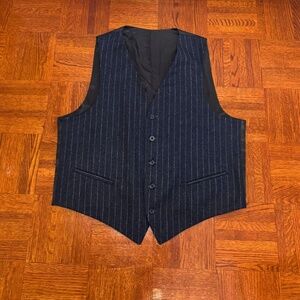 Navy Pinstripe Vest Unisex